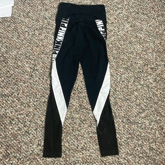 Pink black white and mesh leggings in size xs - Picture 2 of 6